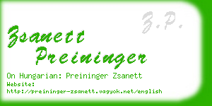 zsanett preininger business card